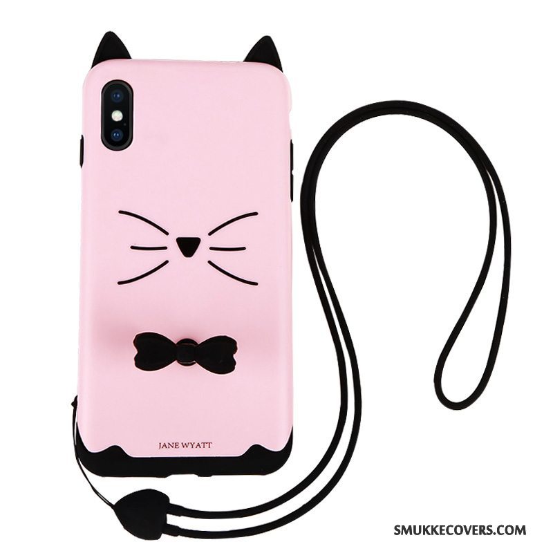 Etui iPhone X Blød Lyserød Ring, Cover iPhone X Tasker Smuk Telefon