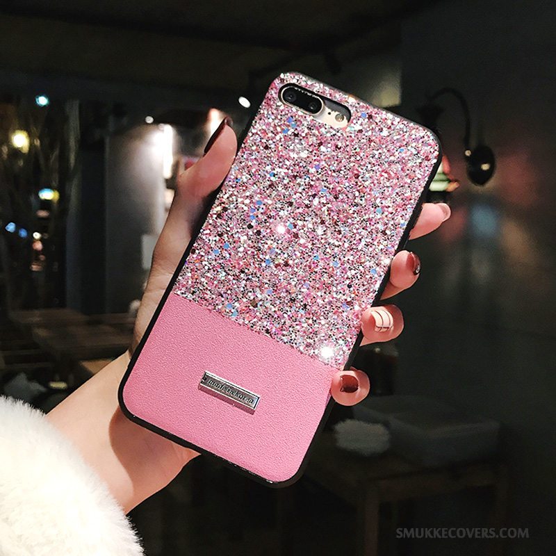 Etui iPhone X Kreativ Telefonpulver, Cover iPhone X Strass Blandede Farver Lyserød