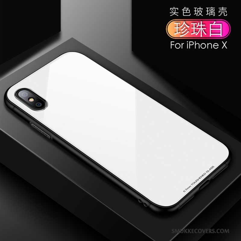 Etui iPhone X Tasker Glas Hvid, Cover iPhone X Silikone Trend Gennemsigtig