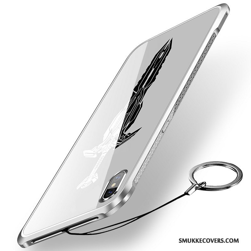 Etui iPhone X Tasker Sølv Ramme, Cover iPhone X Metal Tynd Telefon