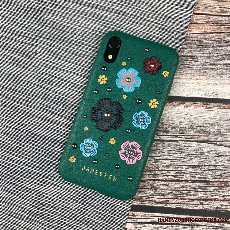 Etui iPhone Xs Beskyttelse Splejsning Blomster, Cover iPhone Xs Telefontredimensionale