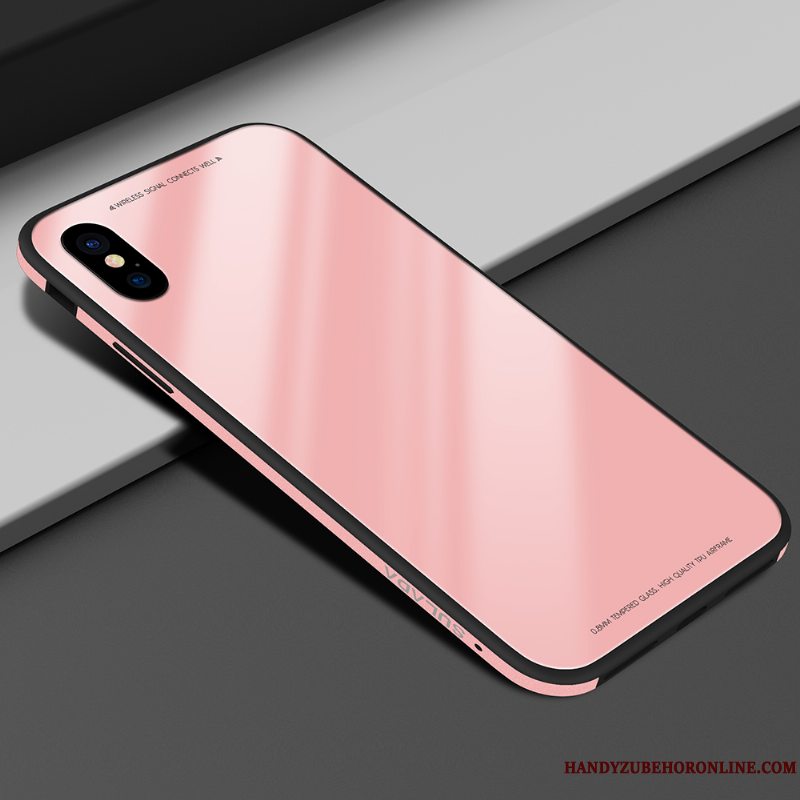 Etui iPhone Xs Blød Glas Anti-fald, Cover iPhone Xs Metal Elskeren Solid Farve