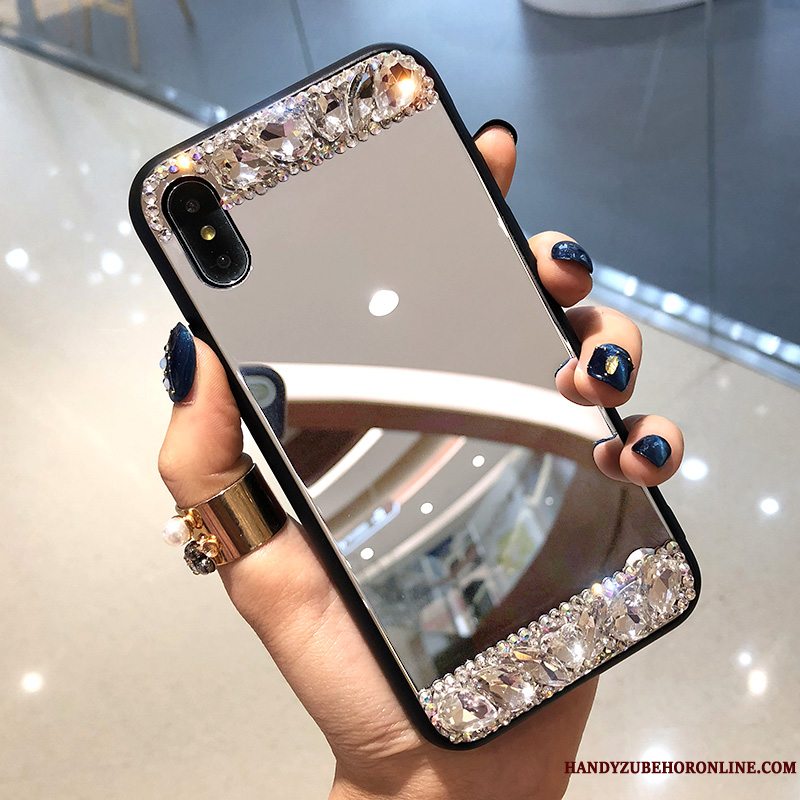 Etui iPhone Xs Kreativ Af Personlighed Spejl, Cover iPhone Xs Strass Ny Glas