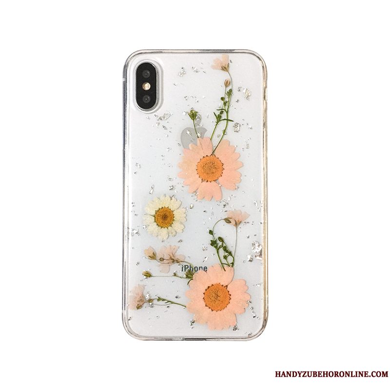 Etui iPhone Xs Max Blød Blomster Original, Cover iPhone Xs Max Telefonsølv