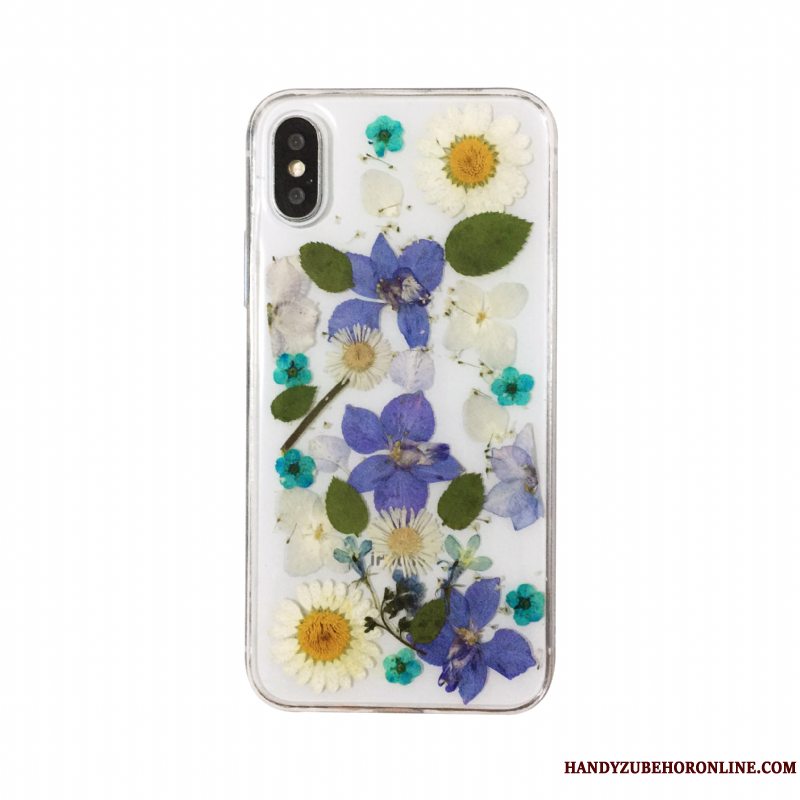 Etui iPhone Xs Max Blød Telefoni Hånden, Cover iPhone Xs Max Silikone Blomster Lilla
