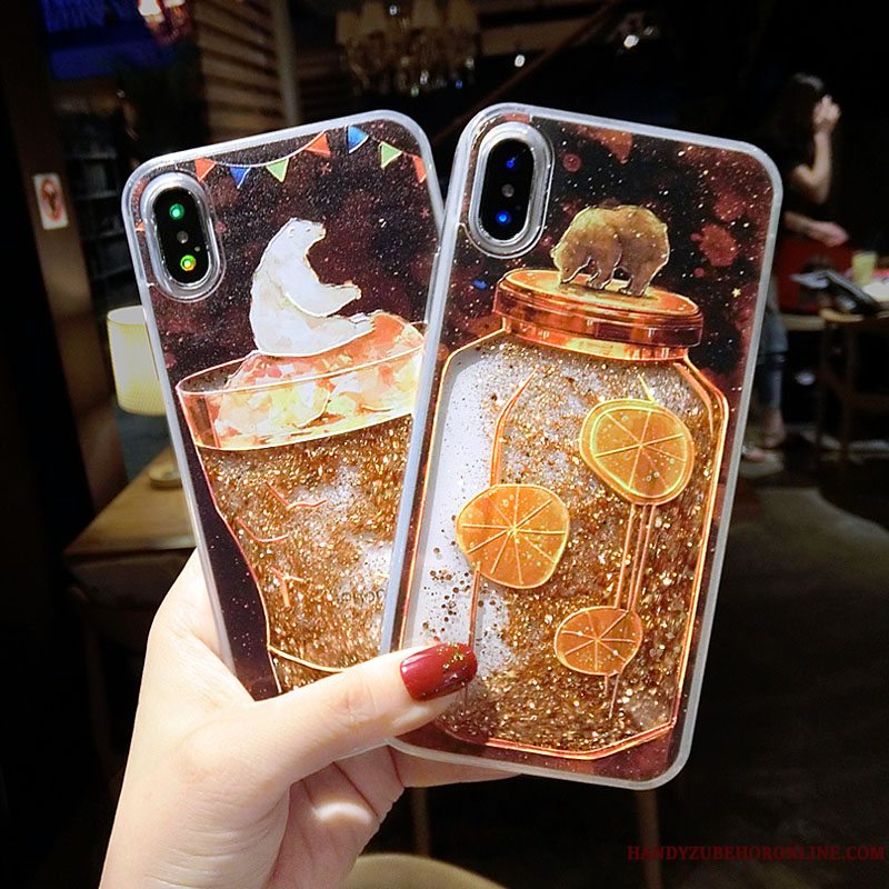 Etui iPhone Xs Max Cartoon Ny Guld, Cover iPhone Xs Max Kreativ Quicksand Telefon