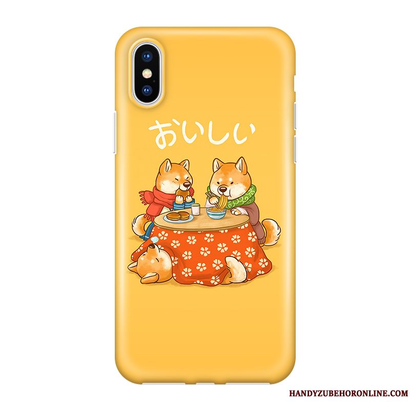 Etui iPhone Xs Max Silikone Telefonhund, Cover iPhone Xs Max Gul Tilpas