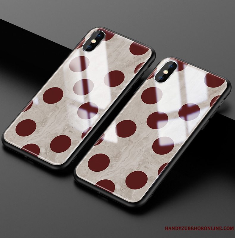 Etui iPhone Xs Max Tasker Trendy Vinrød, Cover iPhone Xs Max Vintage Rød Anti-fald