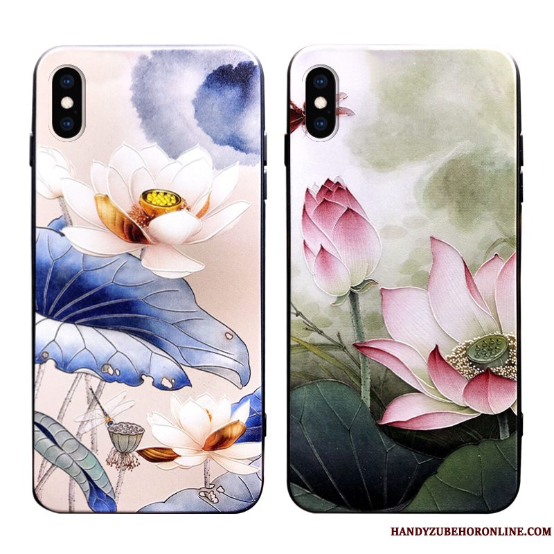 Etui iPhone Xs Relief Ny Telefon, Cover iPhone Xs Tasker Trend Blomster