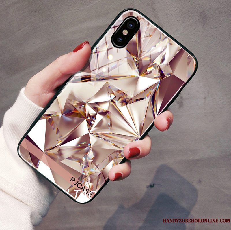 Etui iPhone Xs Tasker Telefonhærdet Glas, Cover iPhone Xs Luksus Anti-fald Ny