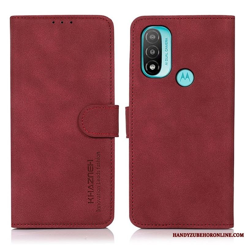 Flip Cover Moto E40 / E30 / E20 Khazneh Fashion Læder Effekt