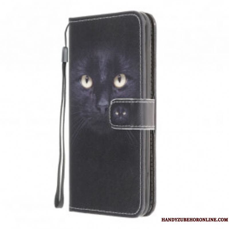 Flip Cover Moto G50 Med Snor Strappy Black Cat Eyes