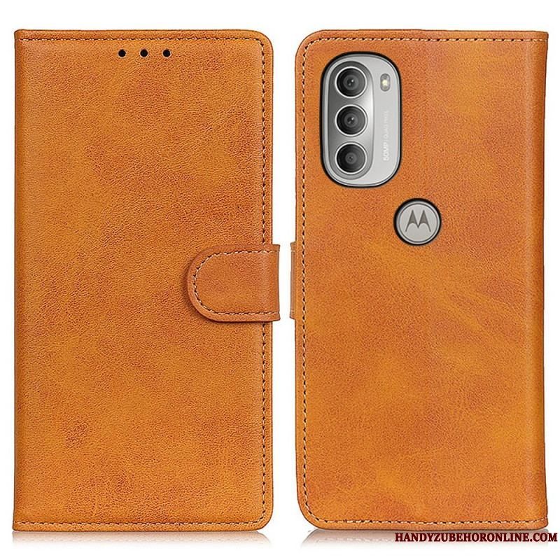 Flip Cover Moto G51 5G Retro Mat Lædereffekt