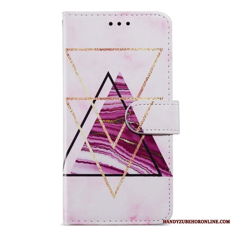 Flip Cover Moto G73 5G Med Snor Marmor Strip Variation