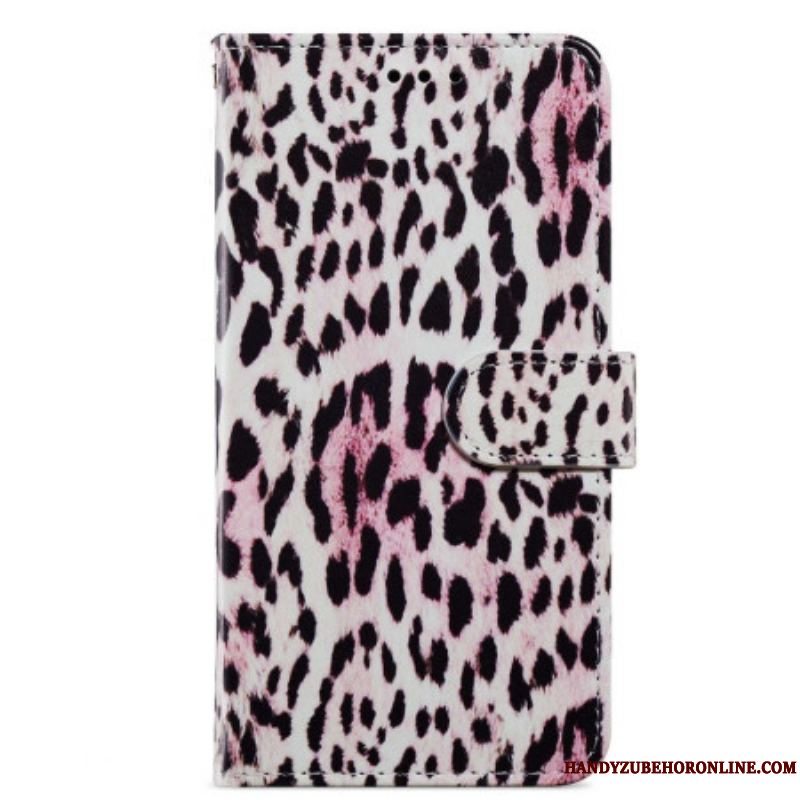 Flip Cover Moto G73 5G Med Snor Strappy Leopard Style