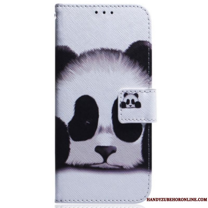 Flip Cover Moto G73 5G Med Snor Strappy Panda