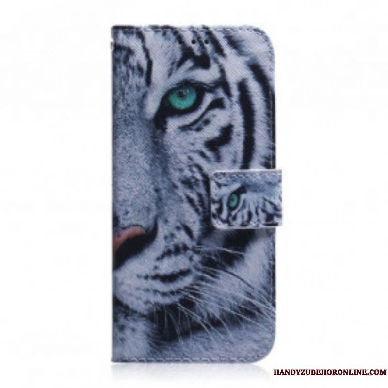 Flip Cover Motorola Edge 20 Pro Tiger Ansigt