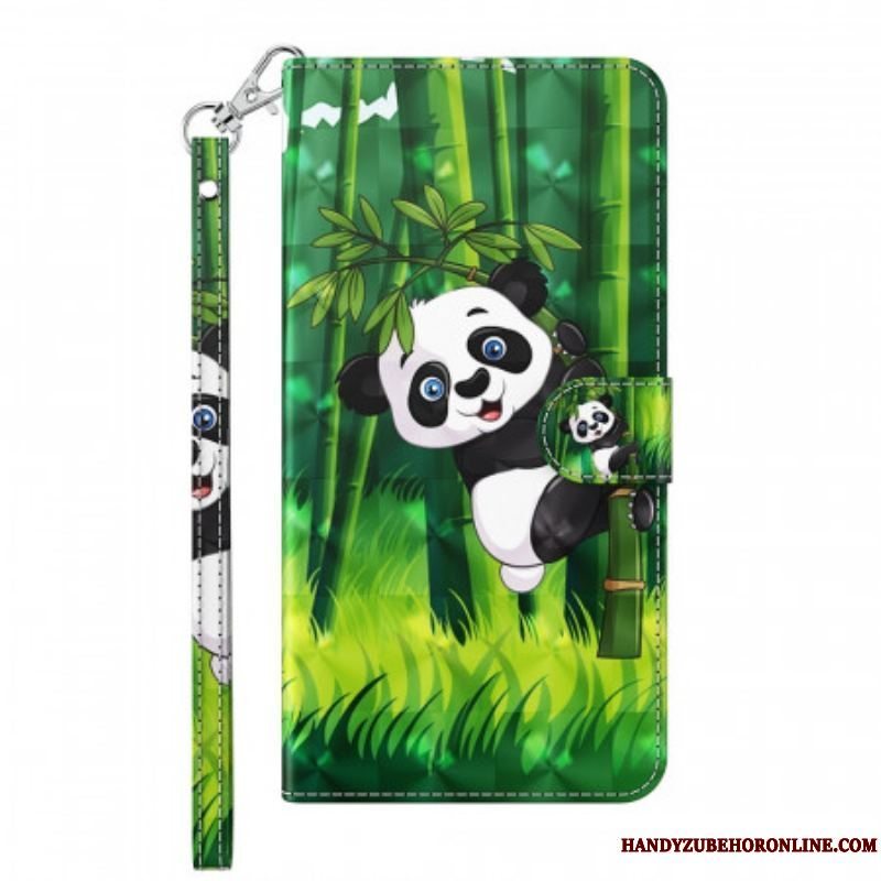 Flip Cover Samsung Galaxy A13 5G / A04s Panda Og Bambus