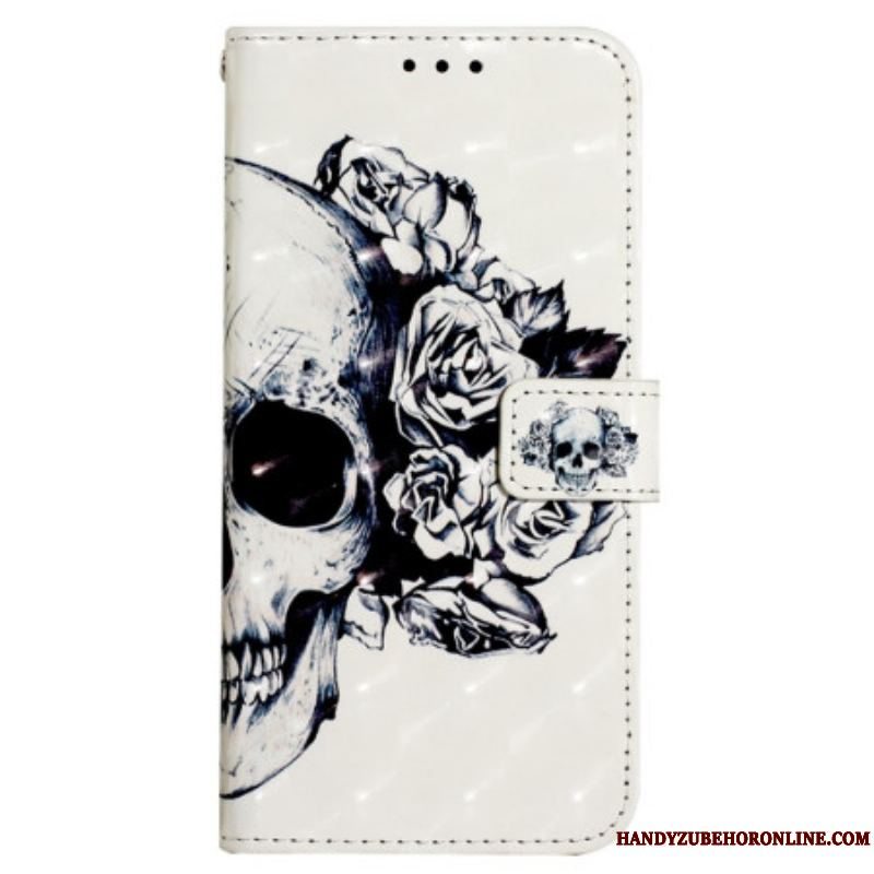 Flip Cover Samsung Galaxy A13 Med Snor Blomsterkranie Med Rem