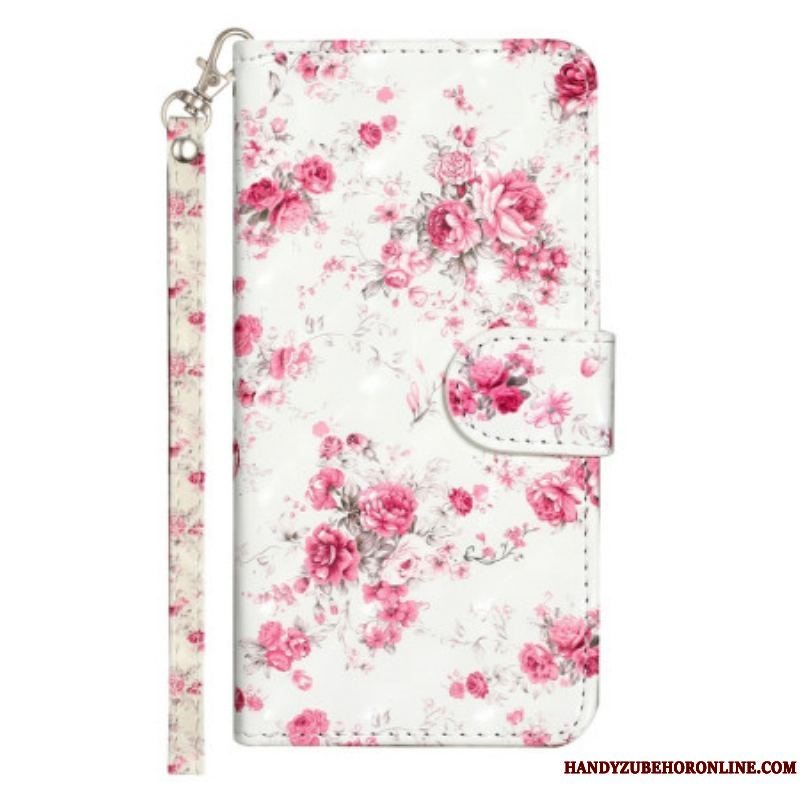 Flip Cover Samsung Galaxy A14 / A14 5G Med Snor Rem Liberty Flowers