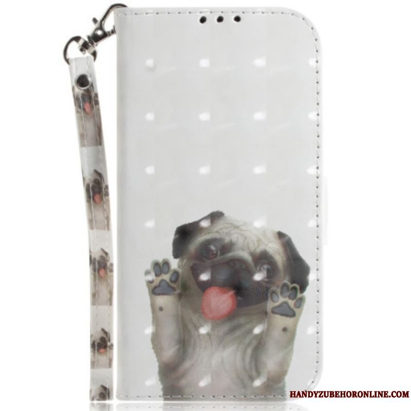 Flip Cover Samsung Galaxy A14 / A14 5G Med Snor Thong Hund