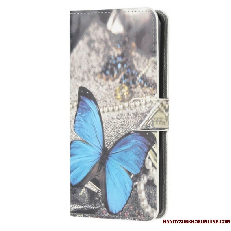 Flip Cover Samsung Galaxy A42 5G Butterfly Prestige Blå