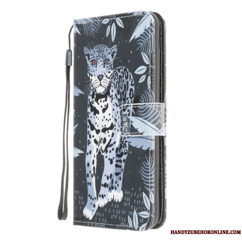Flip Cover Samsung Galaxy A42 5G Med Snor Strappy Leopard