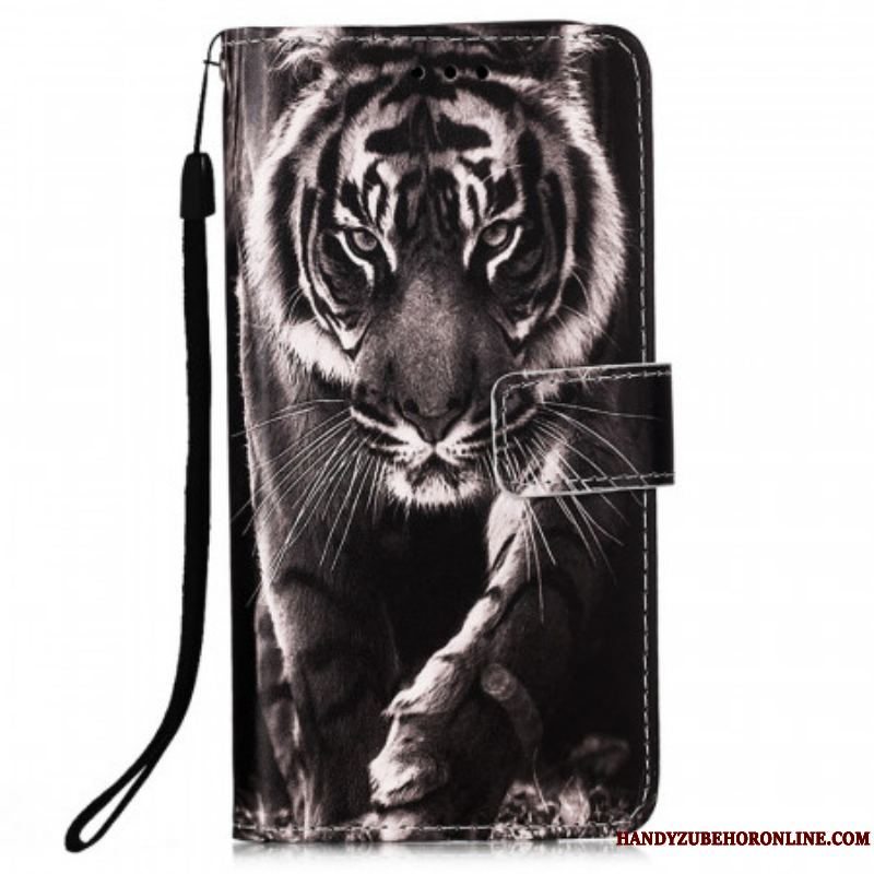 Flip Cover Samsung Galaxy A53 5G Med Snor Strappy Night Tiger