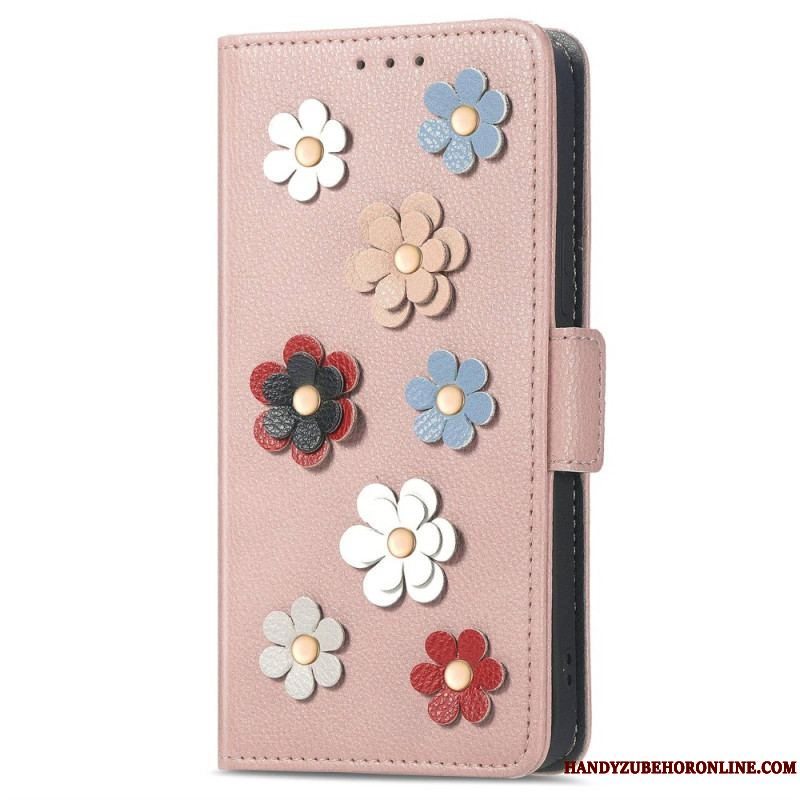 Flip Cover Samsung Galaxy M13 3d Blomster