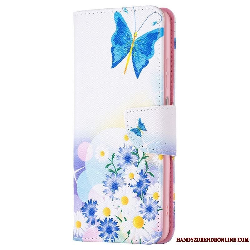 Flip Cover Samsung Galaxy M23 5G Akvarel Sommerfugle