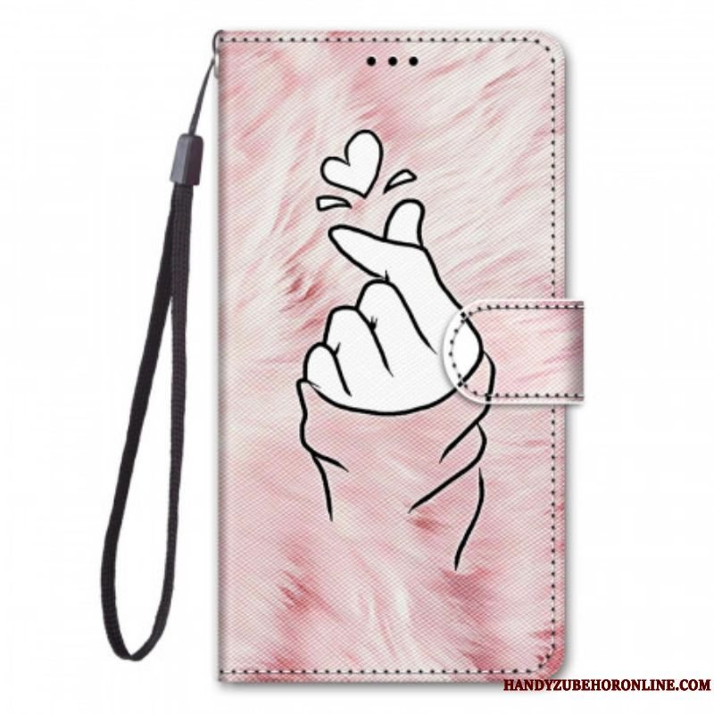 Flip Cover Samsung Galaxy M23 5G Finger Hjerte