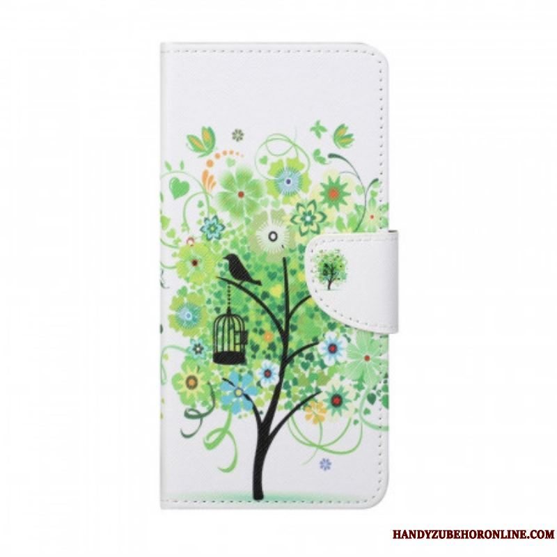 Flip Cover Samsung Galaxy M23 5G Træ Med Grønne Blade