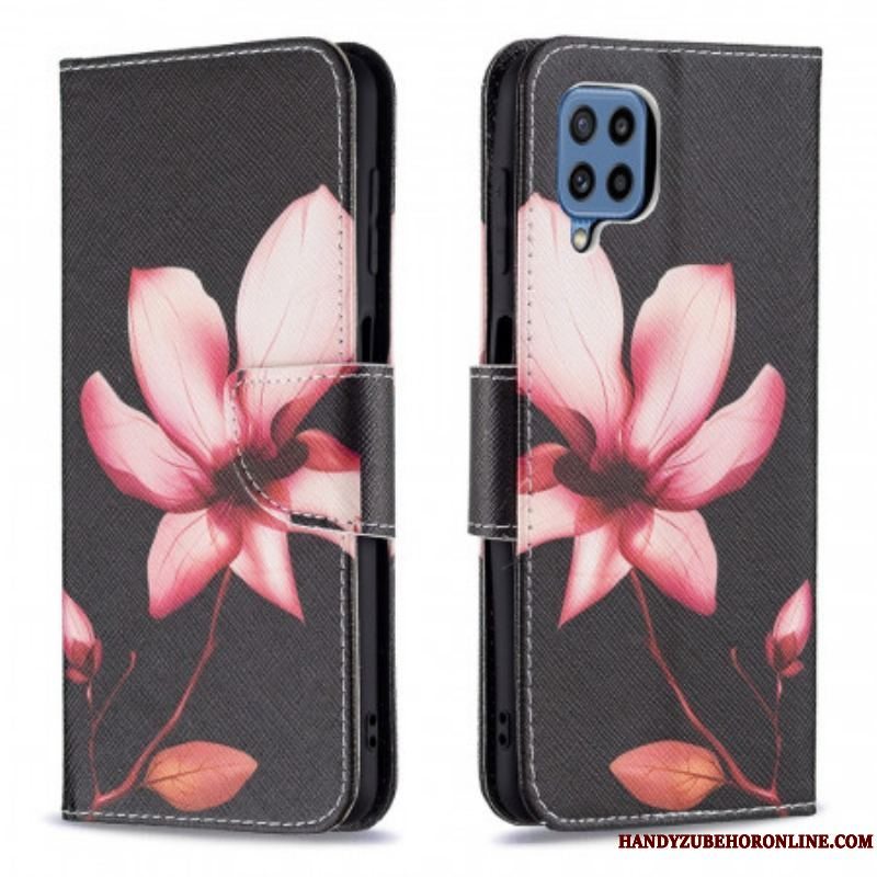 Flip Cover Samsung Galaxy M32 Lyserød Blomst