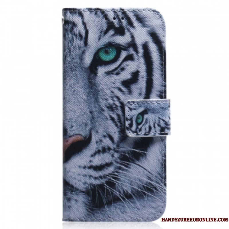 Flip Cover Samsung Galaxy M33 5G Hvid Tiger
