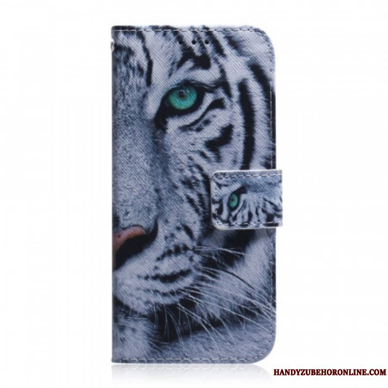 Flip Cover Samsung Galaxy M52 5G Hvid Tiger