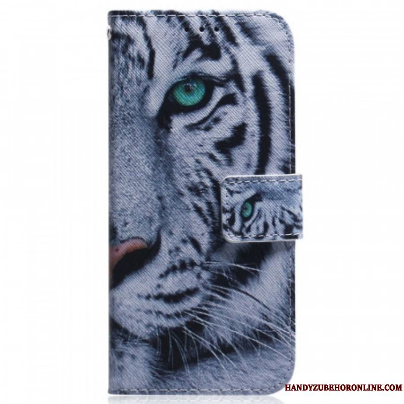 Flip Cover Samsung Galaxy M53 5G Hvid Tiger