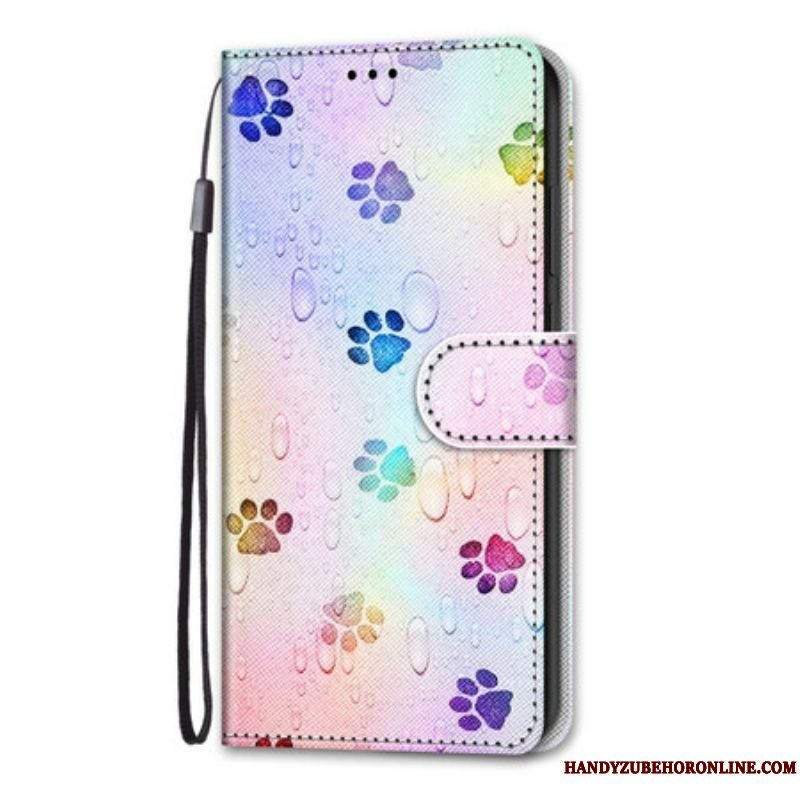 Flip Cover Samsung Galaxy S21 5G Fodspor I Regnen