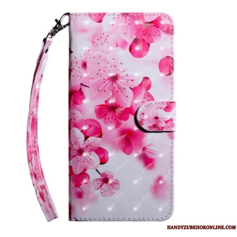 Flip Cover Samsung Galaxy S21 5G Lyserøde Blomster