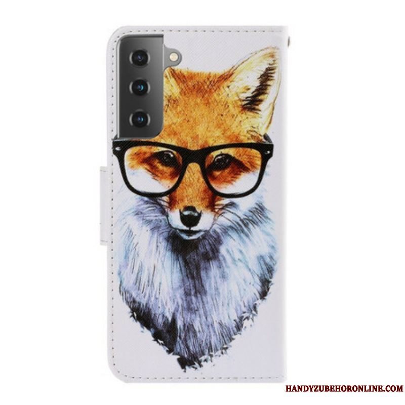 Flip Cover Samsung Galaxy S21 5G Med Snor Brainy Fox Med Rem