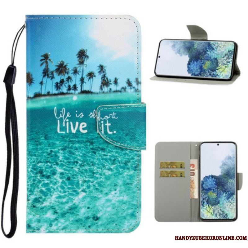 Flip Cover Samsung Galaxy S21 5G Med Snor Live It At Lanyard