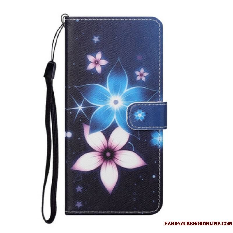 Flip Cover Samsung Galaxy S21 5G Med Snor Lunar Strap Blomster