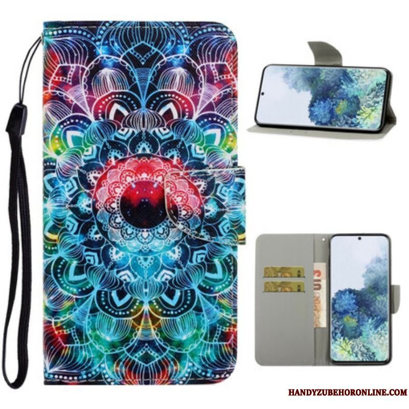 Flip Cover Samsung Galaxy S21 5G Med Snor Prangende Strappy Mandala