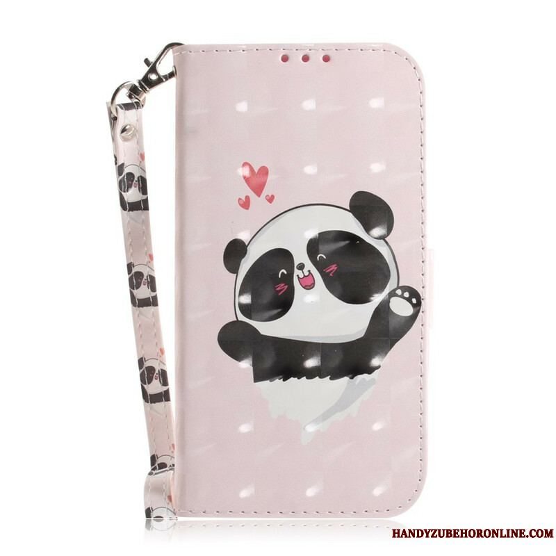 Flip Cover Samsung Galaxy S21 5G Med Snor Strappy Panda