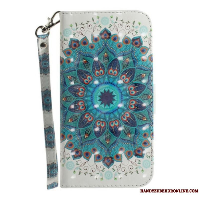 Flip Cover Samsung Galaxy S21 FE Med Snor Mesterlig Mandala Med Rem