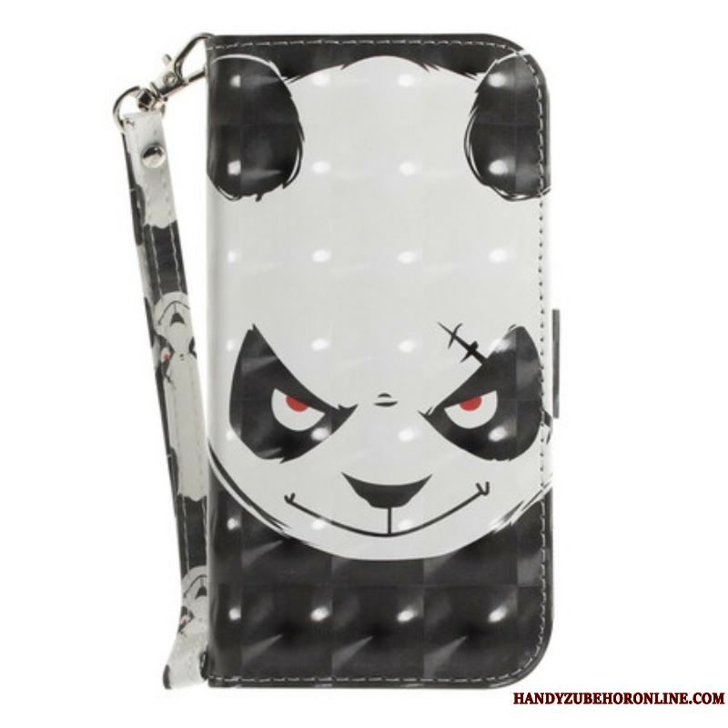 Flip Cover Samsung Galaxy S21 FE Med Snor Vred Panda Med Snor