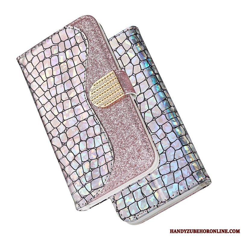 Flip Cover Samsung Galaxy S21 Plus 5G Krokodille Diamanter