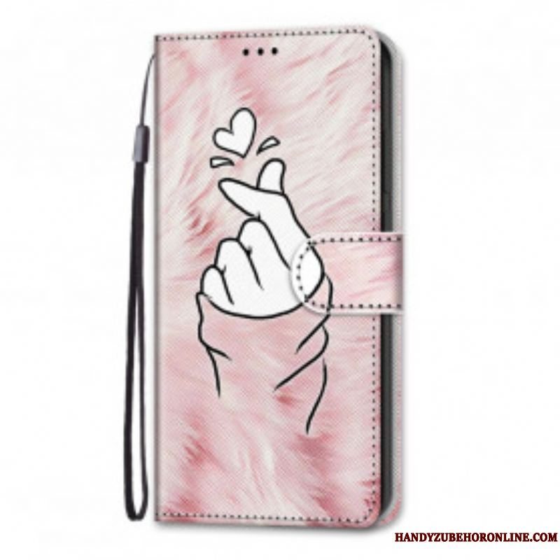 Flip Cover Samsung Galaxy S21 Ultra 5G Finger Hjerte