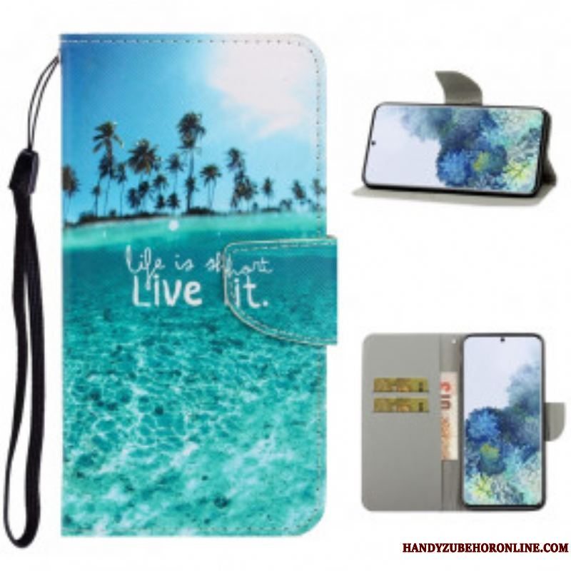 Flip Cover Samsung Galaxy S21 Ultra 5G Med Snor Live It At Lanyard