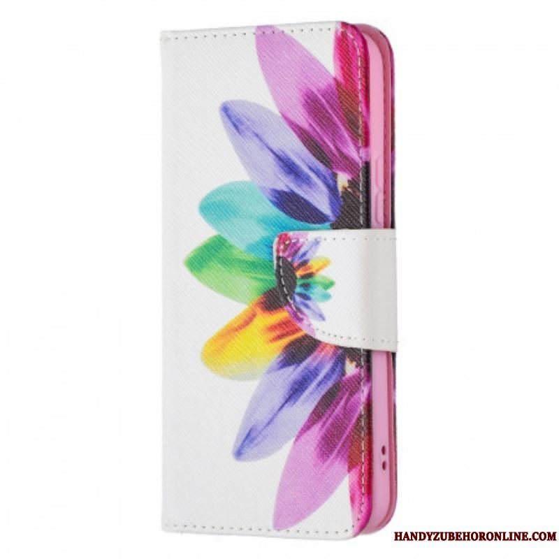 Flip Cover Samsung Galaxy S22 5G Akvarel Blomst