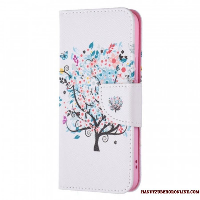 Flip Cover Samsung Galaxy S22 5G Blomstret Træ